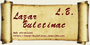Lazar Buletinac vizit kartica